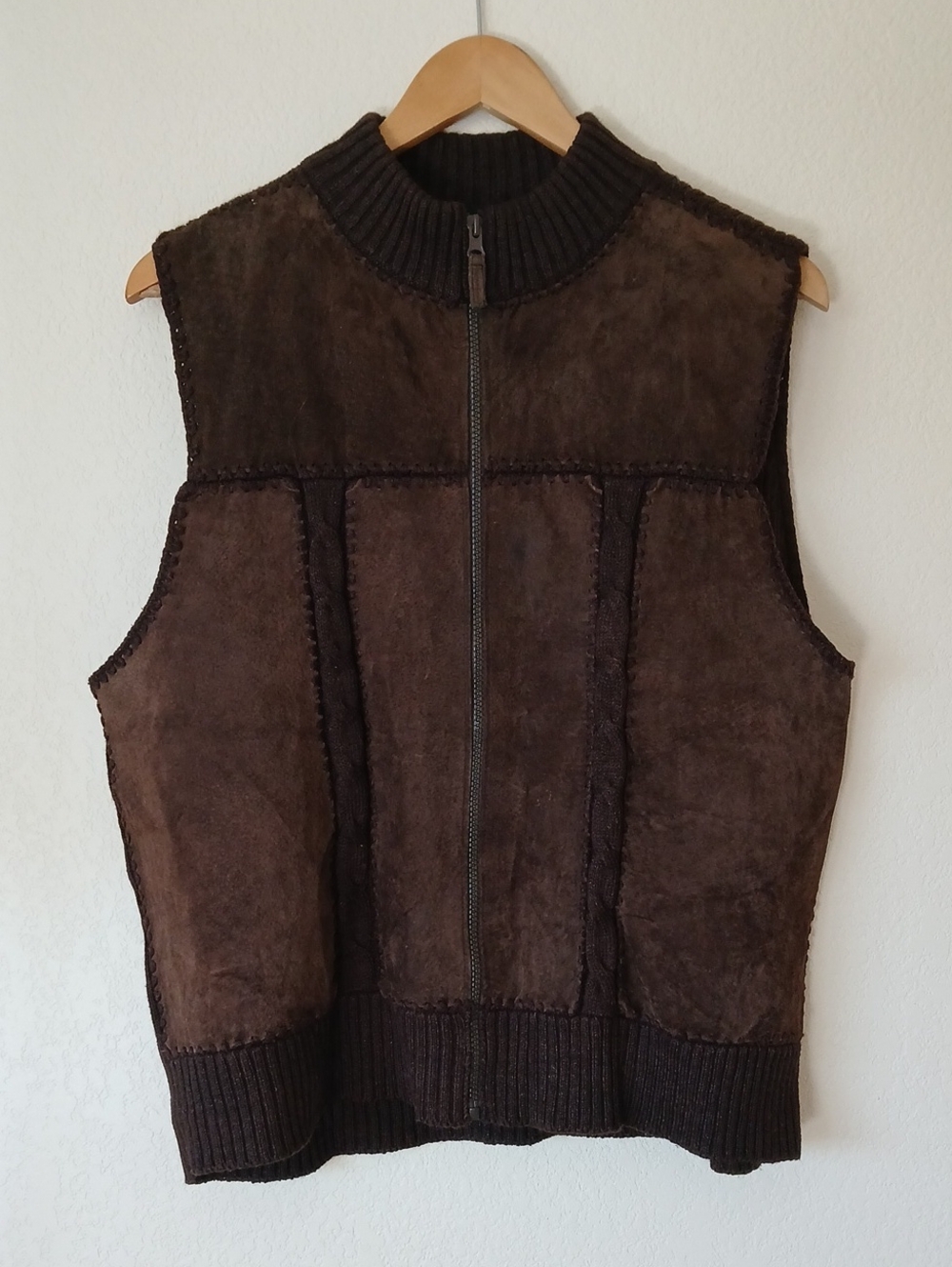 Vintage Designers Studio Originals Suede Knit Full Zip Vest Y2K 90s